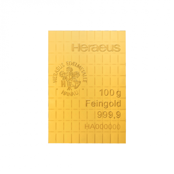 Investičná zlatá tehla 100x1 g CombiBar Heraeus 5113430