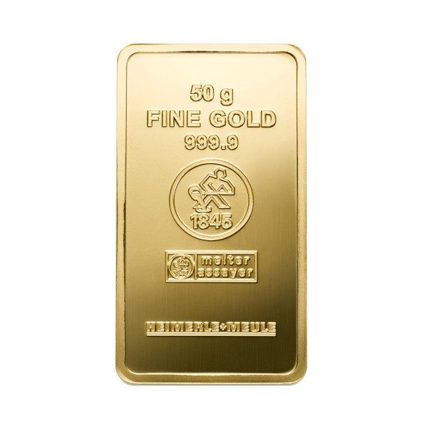 Investicna zlata tehla 50 g razena Heimerle+Meule 87892605