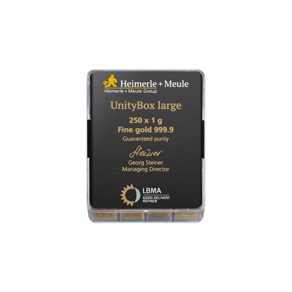 Investicna zlata tehla 250x1 g UnityBox Heimerle+Meule 81016767