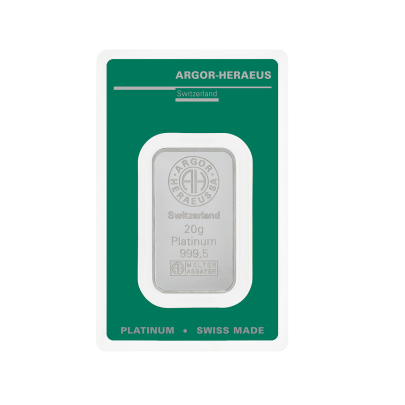 Investičná platinová tehla 20 g razená Argor Heraeus 80254 2