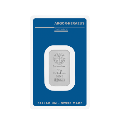 Investičná palladium tehla 10 g razená Argor Heraeus 80203 2