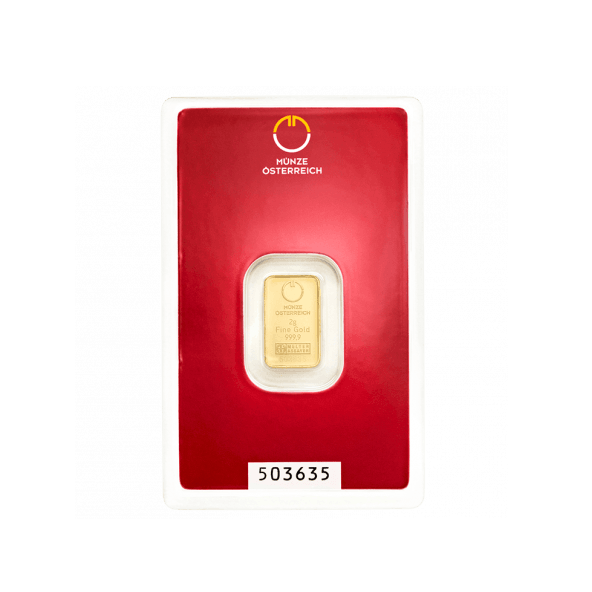 Investičná zlatá tehla 2 g razená Münze Österreich 86100002 (3)