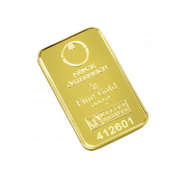 Investičná zlatá tehla 2 g razená Münze Österreich 86100002 (2)