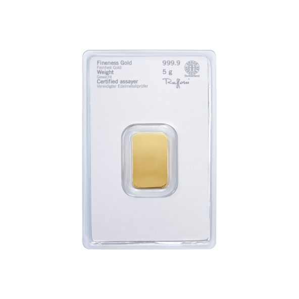 Investičná zlatá tehla 5 g razená Heraeus 87892005 (3)
