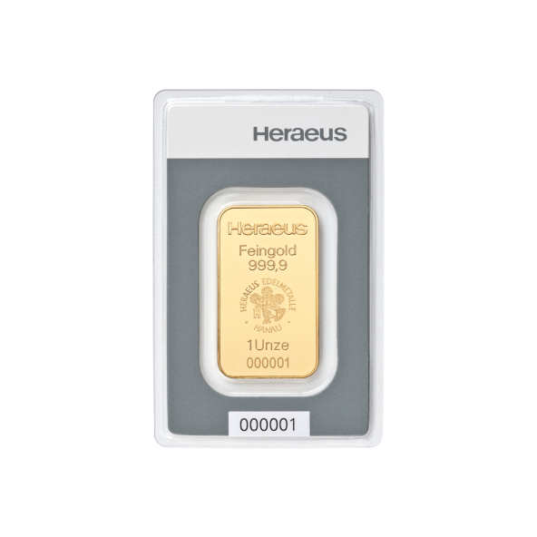 Investičná zlatá tehla 1oz razena Heraeus 87892031 (2)