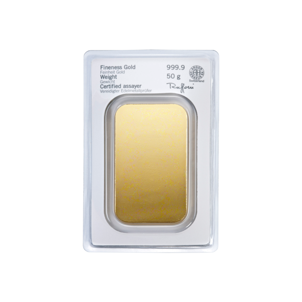Investičná zlatá tehla 50 g razena Heraeus 87892050 (3)