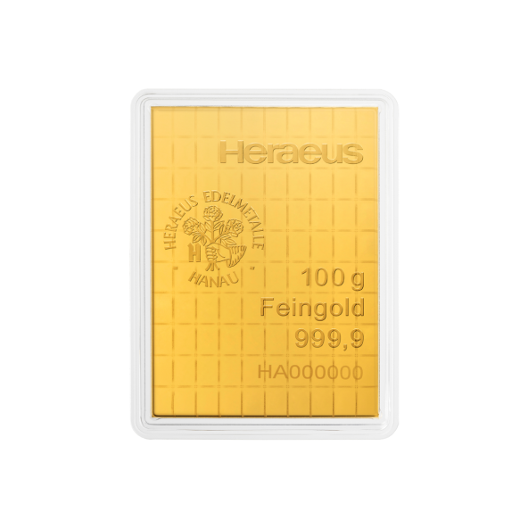 Investičná zlatá tehla 100x1 g CombiBar Heraeus 5113430 (3)