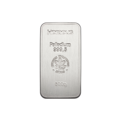 Investičná palladium tehla 500 g razená Heraeus 87896500