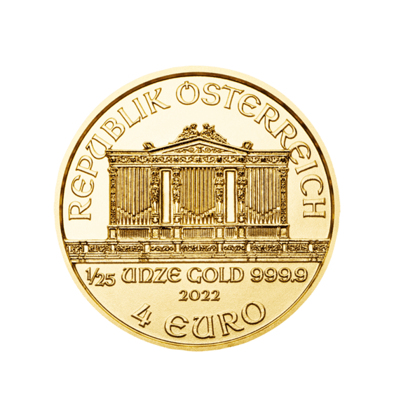 Investičná zlatá minca 125 oz Wiener Philharmoniker 4 Euro 01102205 (2)