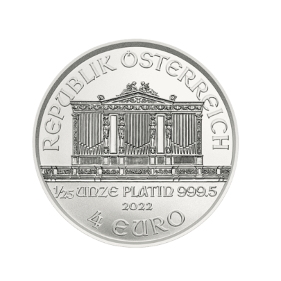 Investičná platinová minca 125 oz Wiener Philharmoniker 4 Euro 01300105 2