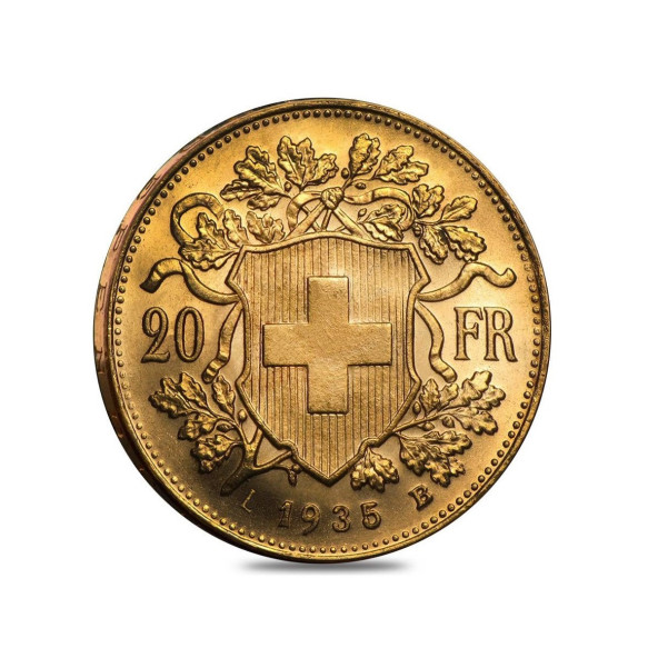 Investičná zlatá minca 5,8 g 20 Frank Helvetia Vreneli 1935 LB 31104444-35 (2)