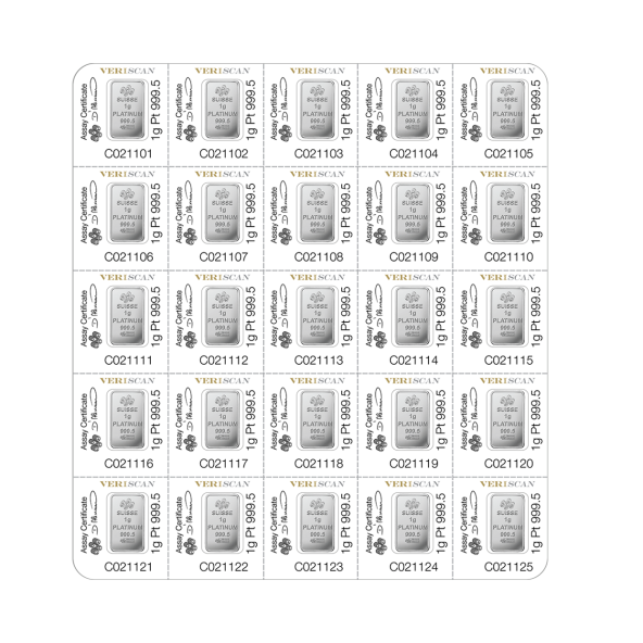 Investičná platinová tehla 25x1 g Multigram Pamp Fortuna ZPTFS00027 (2)