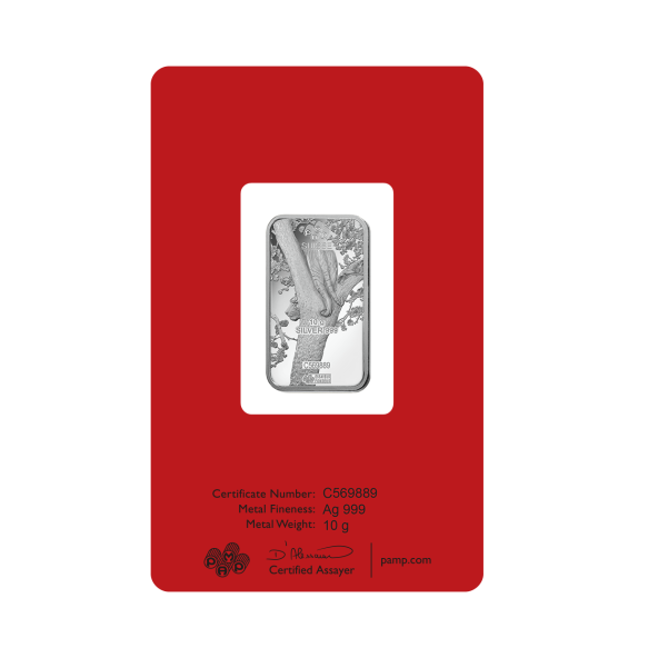Investičná strieborná tehla 10 g razená Pamp Lunar Tiger ZAGFS00128 (4)