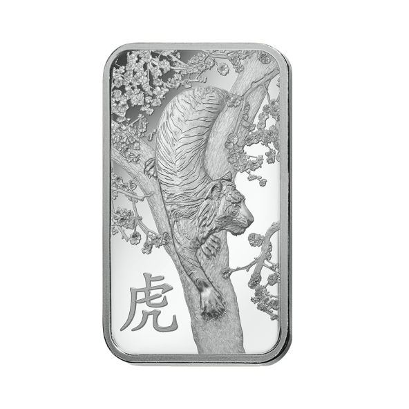 Investičná strieborná tehla 1 oz razená Pamp Lunar Tiger ZAGFS00127 (2)
