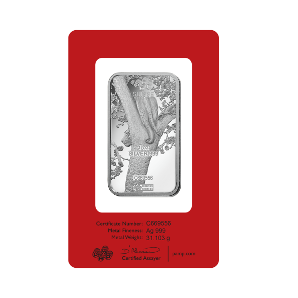 Investičná strieborná tehla 1 oz razená Pamp Lunar Tiger ZAGFS00127 (4)