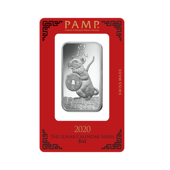 Investičná strieborná tehla 1 oz razená Pamp Lunar Potkan ZAGFS00120 (3)