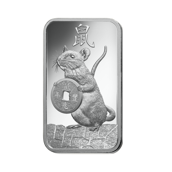 Investičná strieborná tehla 1 oz razená Pamp Lunar Potkan ZAGFS00120 (2)