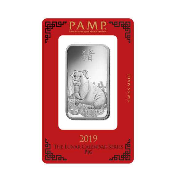 Investičná strieborná tehla 1 oz razená Pamp Lunar Prasa ZAGFS00117 (3)