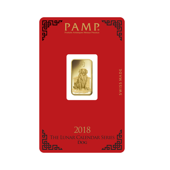 Investičná zlatá tehla 5 g razená Pamp Lunar Pes ZAUFS00534 (3)