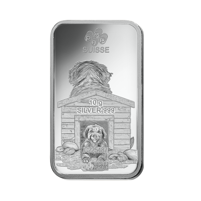 Investičná strieborná tehla 10 g razená Pamp Lunar Pes ZAGFS00109