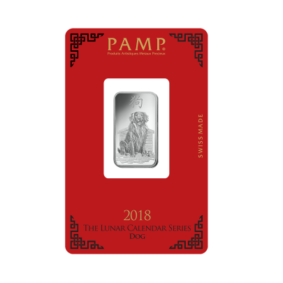 Investičná strieborná tehla 10 g razená Pamp Lunar Pes ZAGFS00109 2