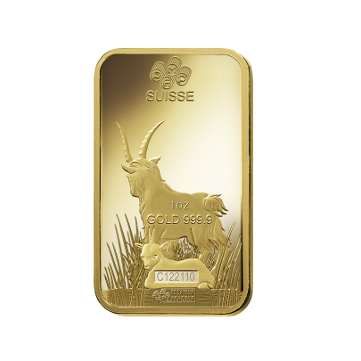Investičná zlatá tehla 1 oz razená Pamp Lunar Koza AU00RI022SF32