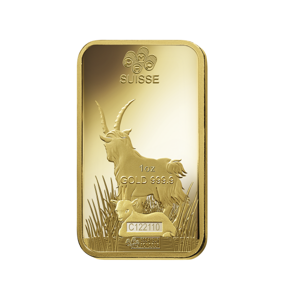 Investičná zlatá tehla 1 oz razená Pamp Lunar Koza AU00RI022SF32