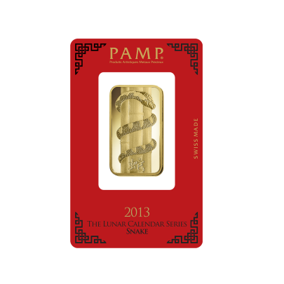 Investičná zlatá tehla 1 oz razená Pamp Lunar Had AU00RI022SD23 2