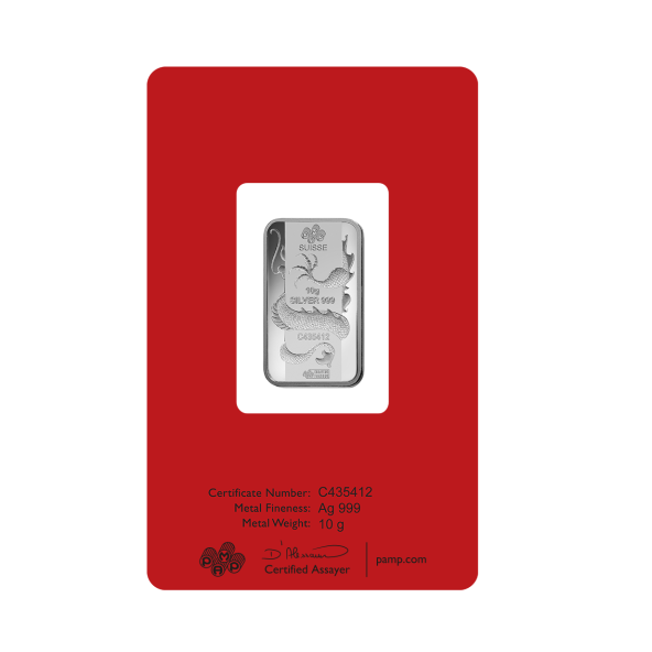 Investičná strieborná tehla 10 g razená Pamp Lunar Drak AG00RI0056B98 (4)
