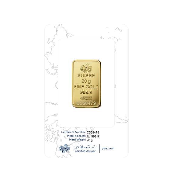 Investičná zlatá tehla 20 g razená Pamp Rosa 8615R020 (3)