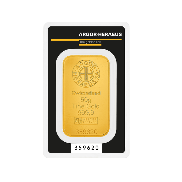 Investičná zlatá tehla 50 g razená Kinebar Argor Heraeus 70008KB (3)
