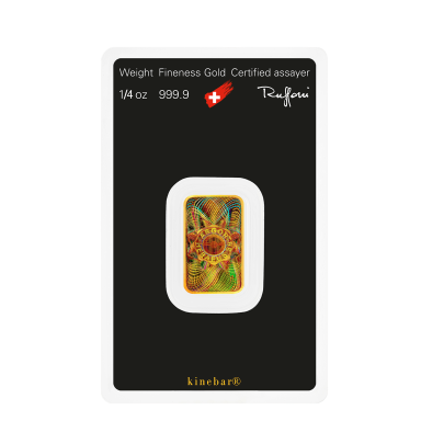 Investičná zlatá tehla 1-4 oz razená Kinebar Argor Heraeus 70014KB 2