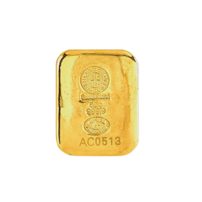 Investičná zlatá tehla 50 g liata Argor Heraeus 70016