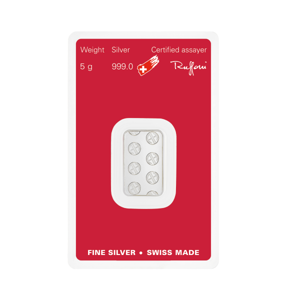 Investičná strieborná tehla 5 g razená Argor Heraeus 80013 (3)