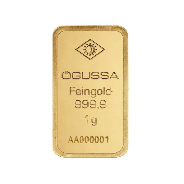 Investičná zlatá tehla 1 g razená Ögussa 1000BPV0001OG