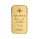 Investičná zlatá tehla 2,5 g razená Ögussa