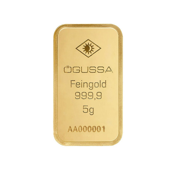 Investičná zlatá tehla 5 g razená Ögussa 1000BPV0005OG