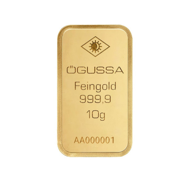 Investičná zlatá tehla 10 g razená Ögussa 1000BPV0010OG