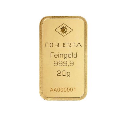 Investičná zlatá tehla 20 g razená Ögussa 1000BPV0020OG