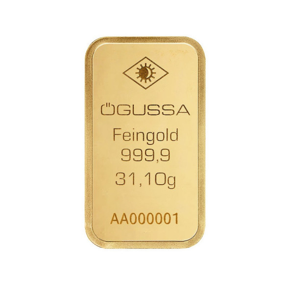 Investičná zlatá tehla 1 oz razená Ögussa 1000BPV0031OG