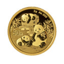 Investičná zlatá minca 3 g Panda 50 CNY New