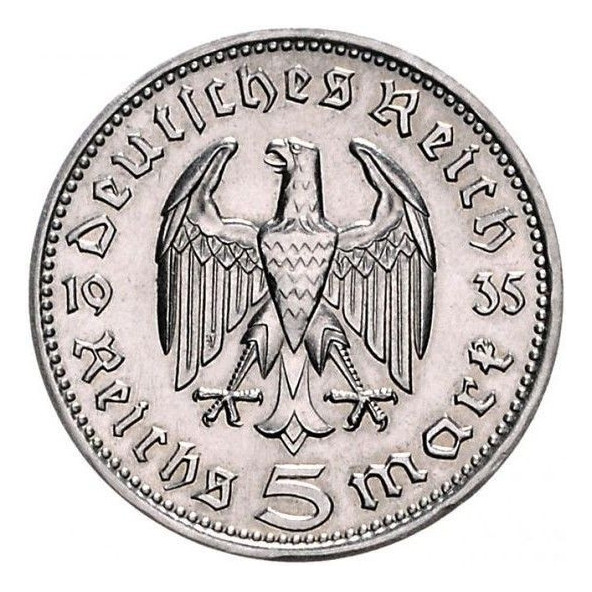 Strieborná minca 12,49 g 5 Reichs mark Paul Von Hindenburg AG000012