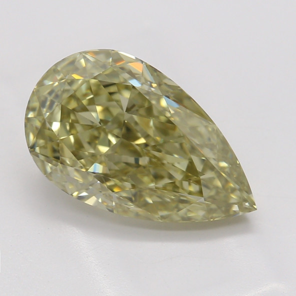 Farebný diamant hruška, fancy hnedasto-zelenkasto žltý, GIA 9872170109 Y5