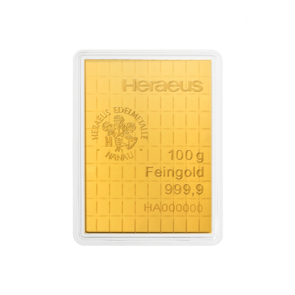 Investičná zlatá tehla 100x1 g CombiBar Heraeus 5113430 (3)