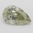 Farebný diamant hruška, fancy sivasto-zelenkasto žltý, 4,01ct, GIA