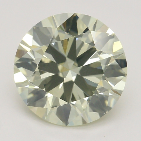 Farebný diamant okrúhly briliant, fancy light zelenkasto žltý, GIA 1873100170 Y4