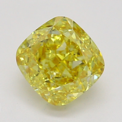 Farebný diamant cushion, fancy vivid žltý, GIA 4873050214 Y7
