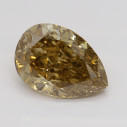 Farebný diamant slza, fancy dark hnedo-žltý, 1,16ct, GIA