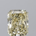 Farebný diamant radiant, fancy light hnedo žltý, 3,52ct, GIA