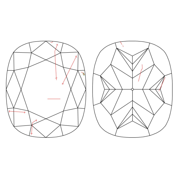 Inkluzie a cistota v prirodnom farebnom diamante cushion fancy dark tmavo žltkasto hnedý 2.22 ct SI1 4828440104_T9